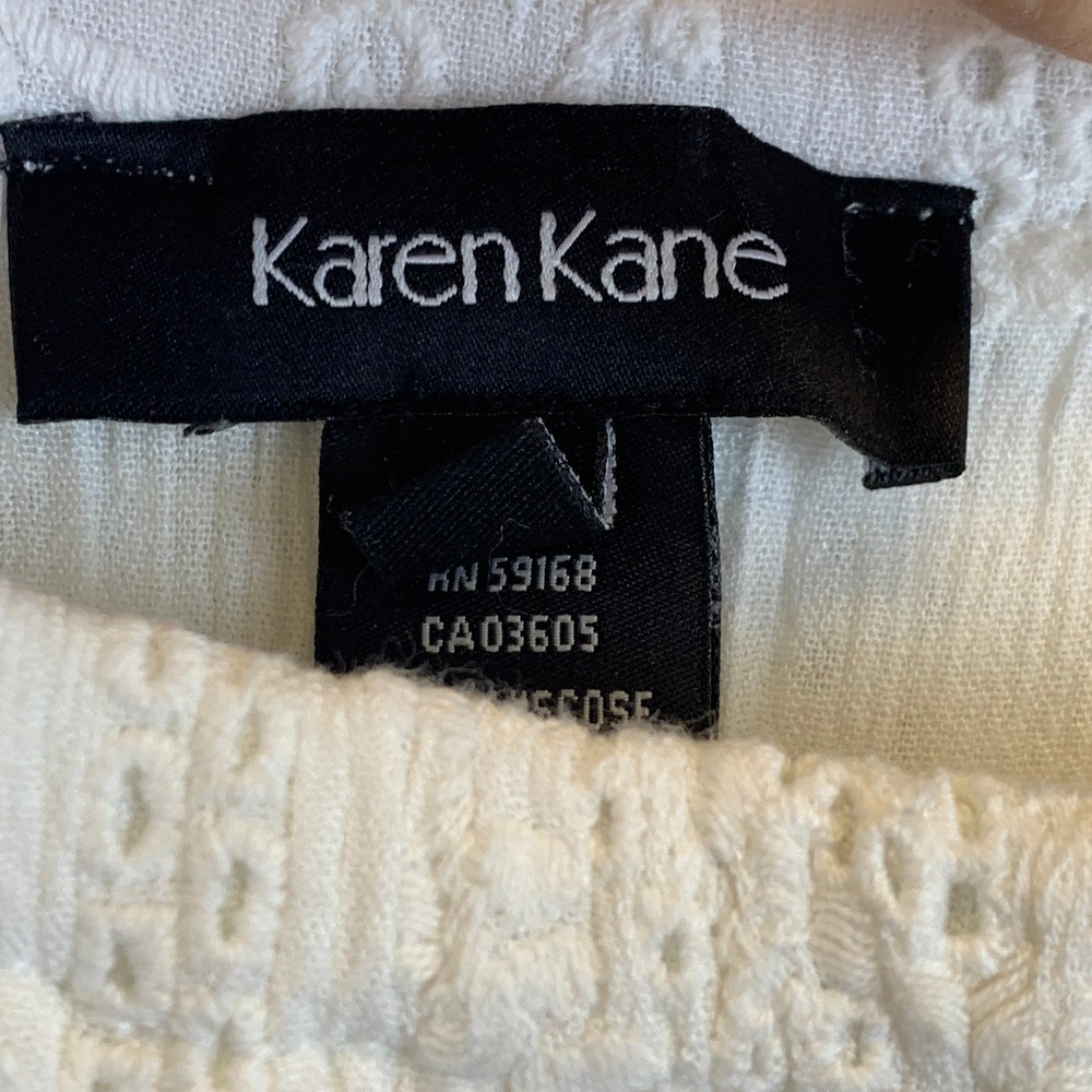 Karen Kane Womens Off White Embroidered Eyelet Off Shoulder Dress XL - Picture 10 of 16